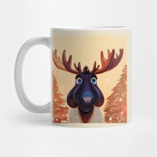 Christmas Moose in the snow Mug